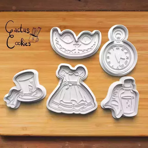 Alice In Wonderland Cookie Cutter Stl File for 3d Printer 0218 3D print model Alice In Wonderland Cookie Cutter Stl File for 3d Printer 0218 3D print model