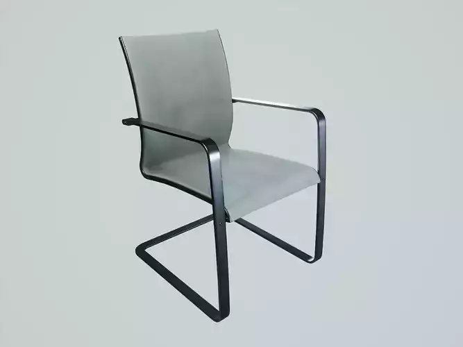 Modern Chair Silver Velvet - Stainless Steel Metal Low-poly 3D model