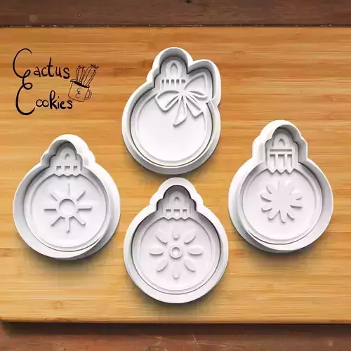 Christmas Baubles Cookie Cutter Stl File for 3d Printer 0462 3D print model