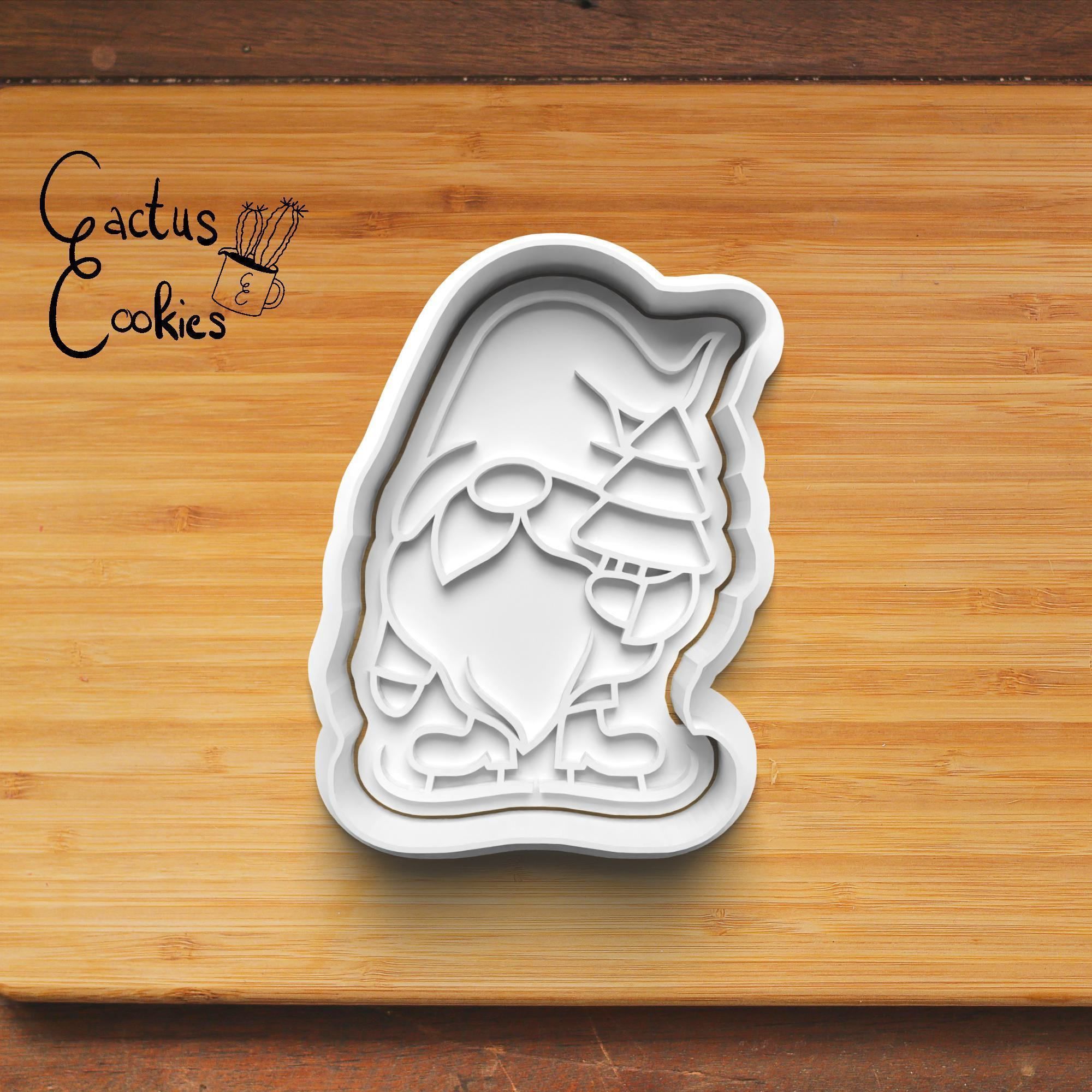 Christams Gnome Ice Skates Cookie Cutter Stl File 0170 3D print model_5