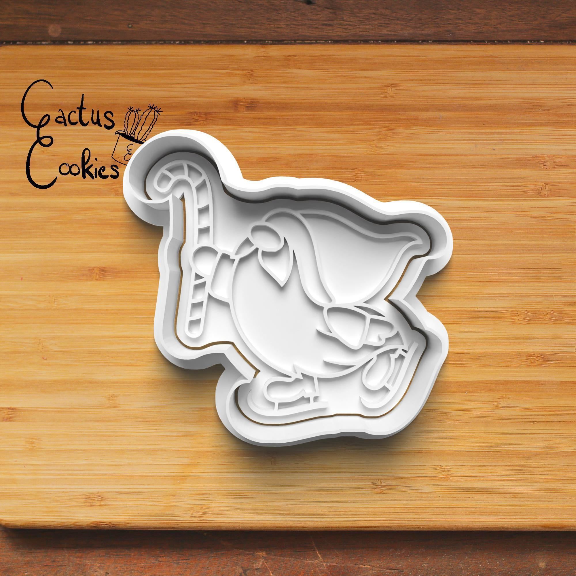 Christams Gnome Ice Skates Cookie Cutter Stl File 0170 3D print model_3