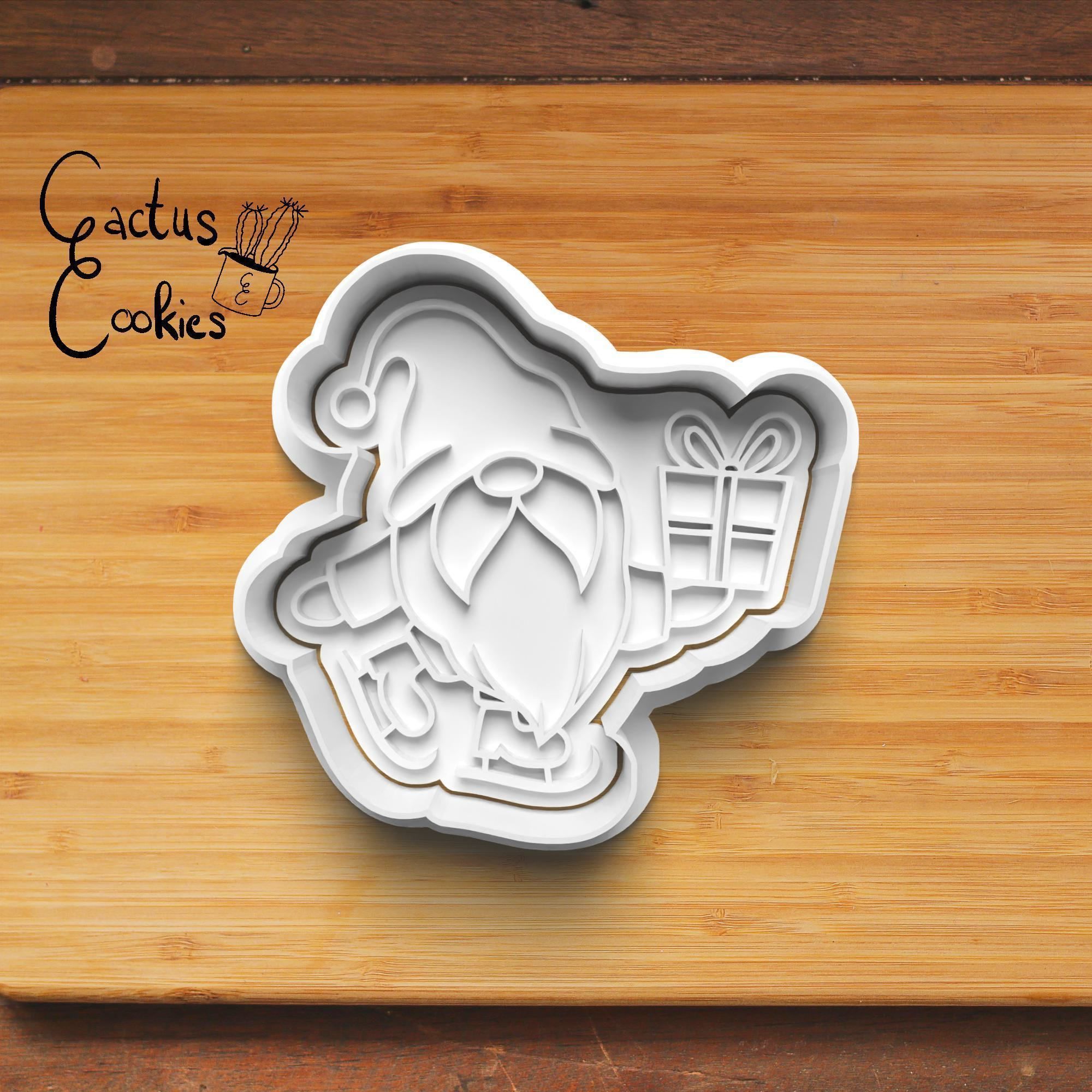 Christams Gnome Ice Skates Cookie Cutter Stl File 0170 3D print model_4