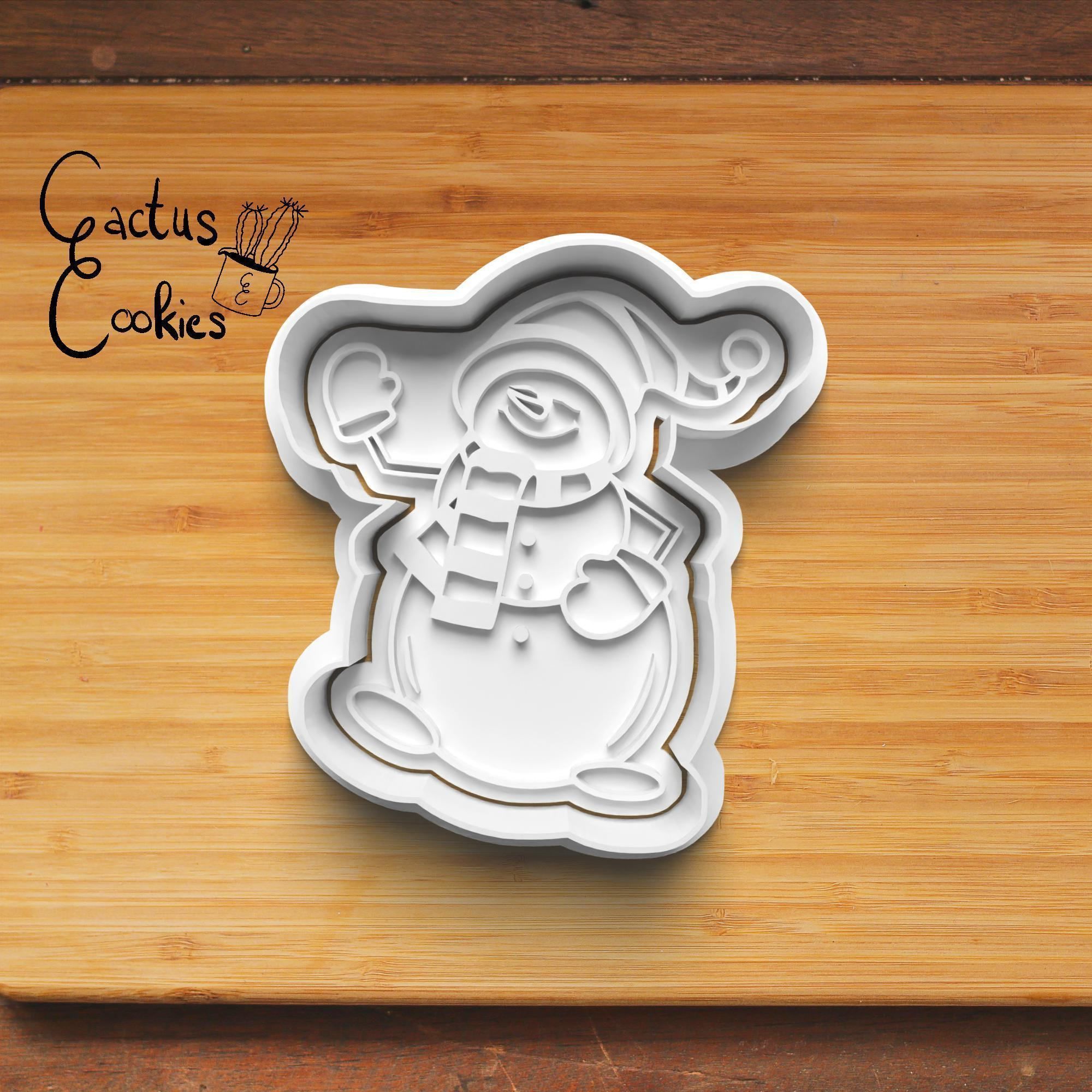 Chrismas Snowman Cookie Cutter Stl File for 3d Printer 0162 3D print model_2