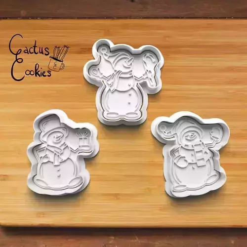 Chrismas Snowman Cookie Cutter Stl File for 3d Printer 0162 3D print model