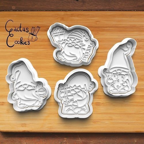 Christmas Gnome Cookie Cutter Stl File for 3d Printer 0473 3D print model