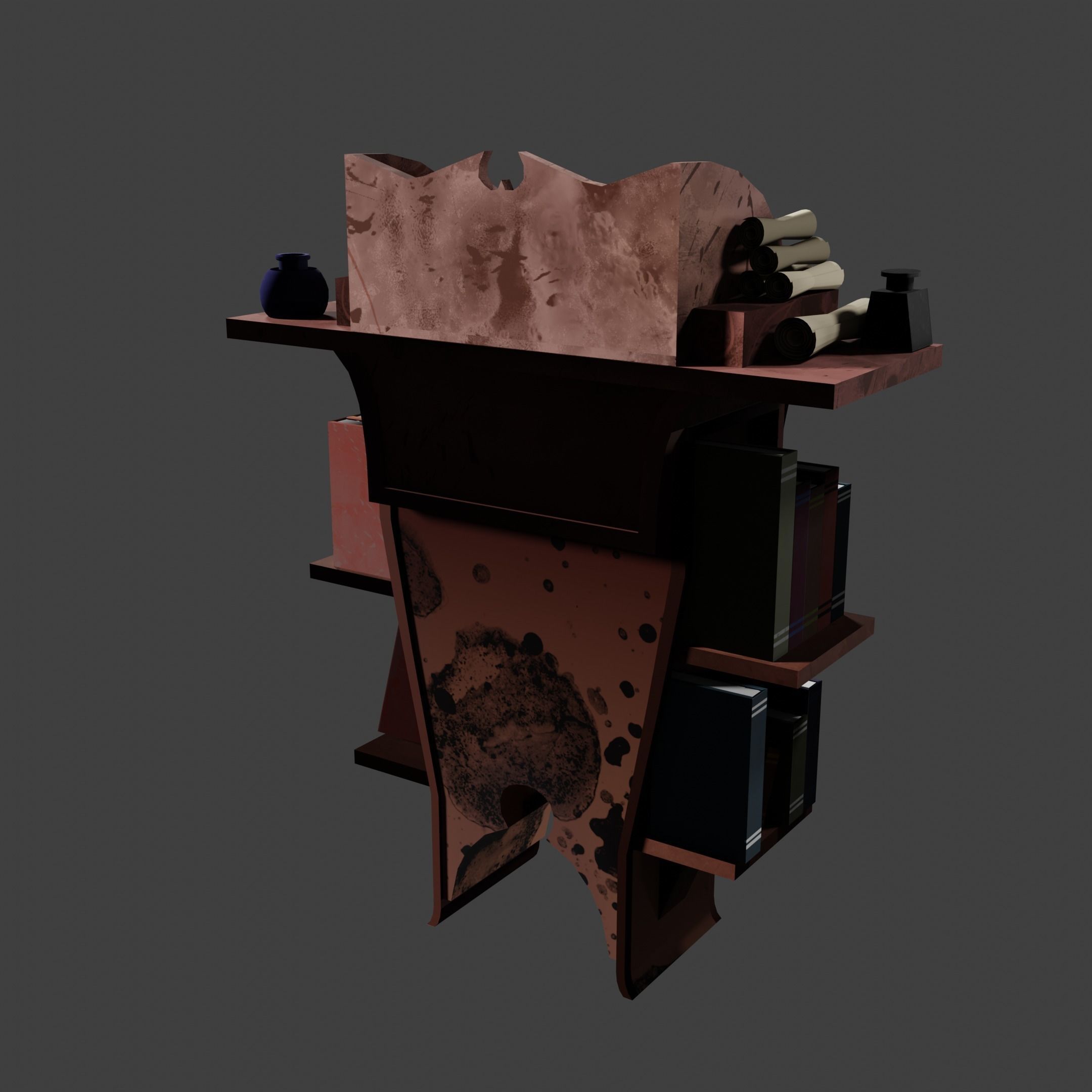 Stylized Desk Prop Game Asset Low-poly 3D model_6