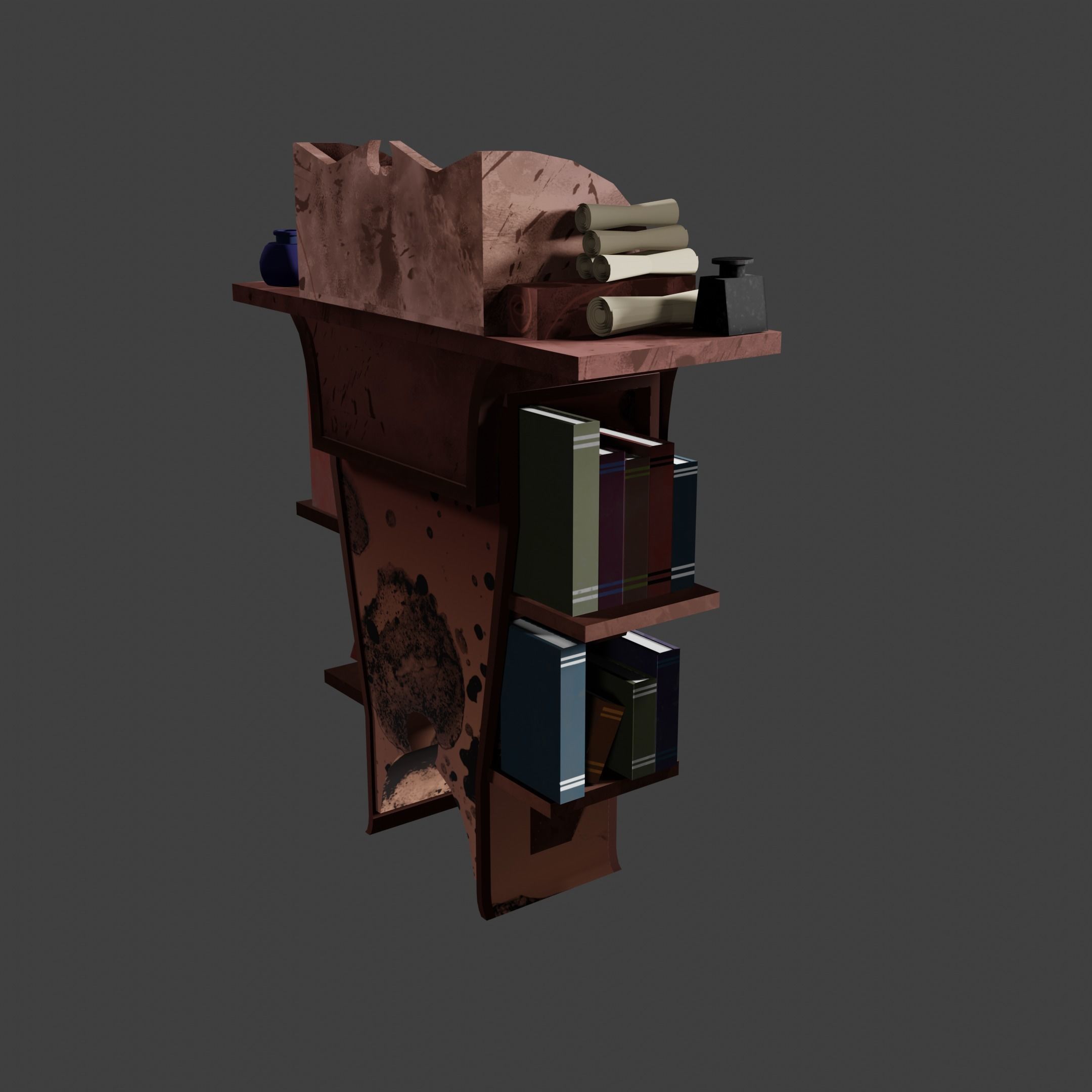 Stylized Desk Prop Game Asset Low-poly 3D model_16