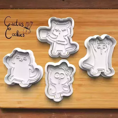 Cats Cookie Cutter Stl File for 3d Printer 0429 3D print model Cats Cookie Cutter Stl File for 3d Printer 0429 3D print model