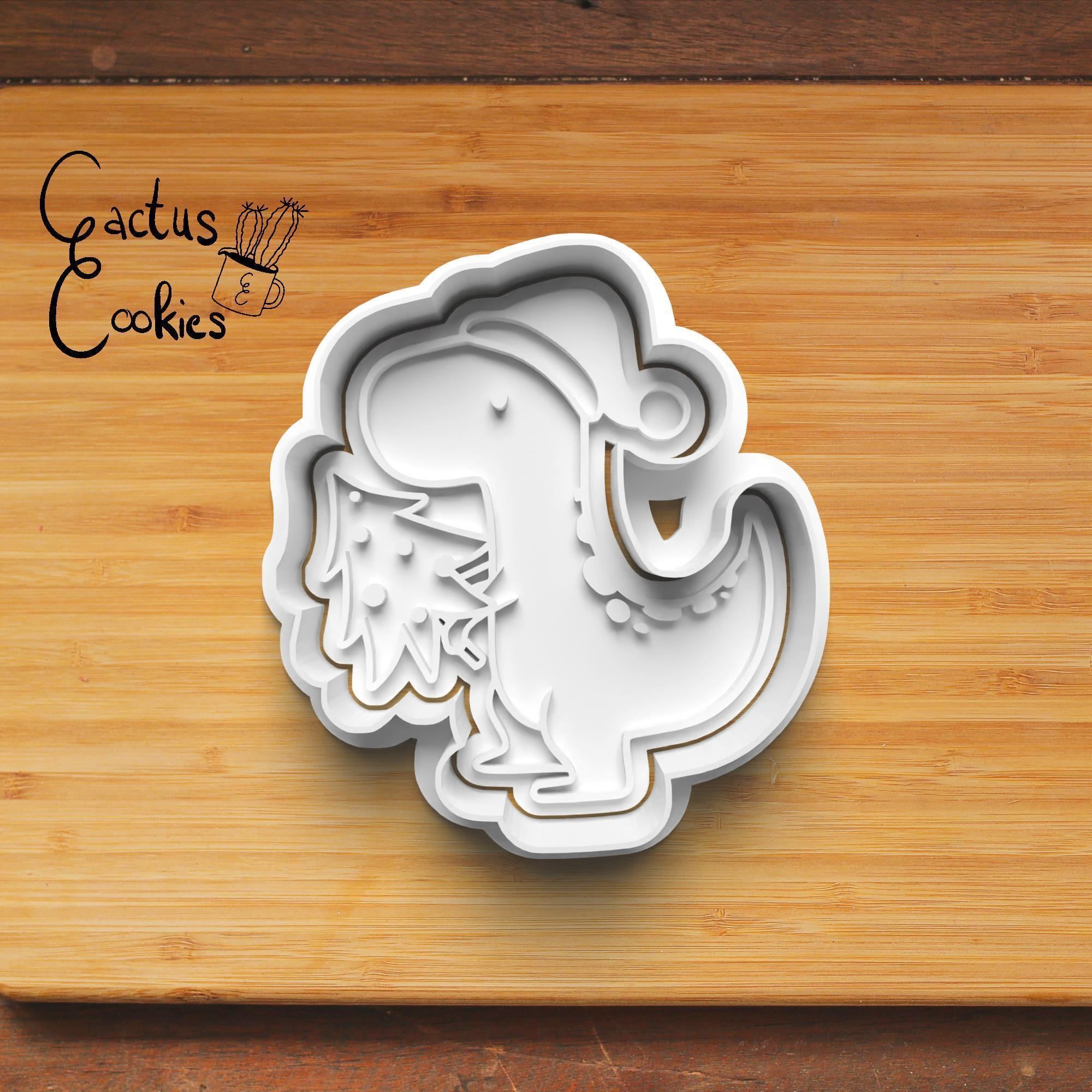 Christmas Dinosaur Cookie Cutter Stl File for 3d Printer 0012 3D print model_3