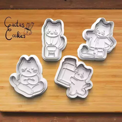 Cats Cookie Cutter Stl File for 3d Printer 0199 3D print model Cats Cookie Cutter Stl File for 3d Printer 0199 3D print model