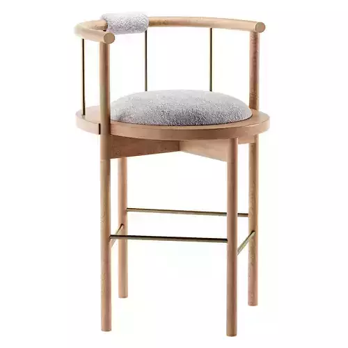 Lloyd Bar Stool with Leather or Shearling Cushion