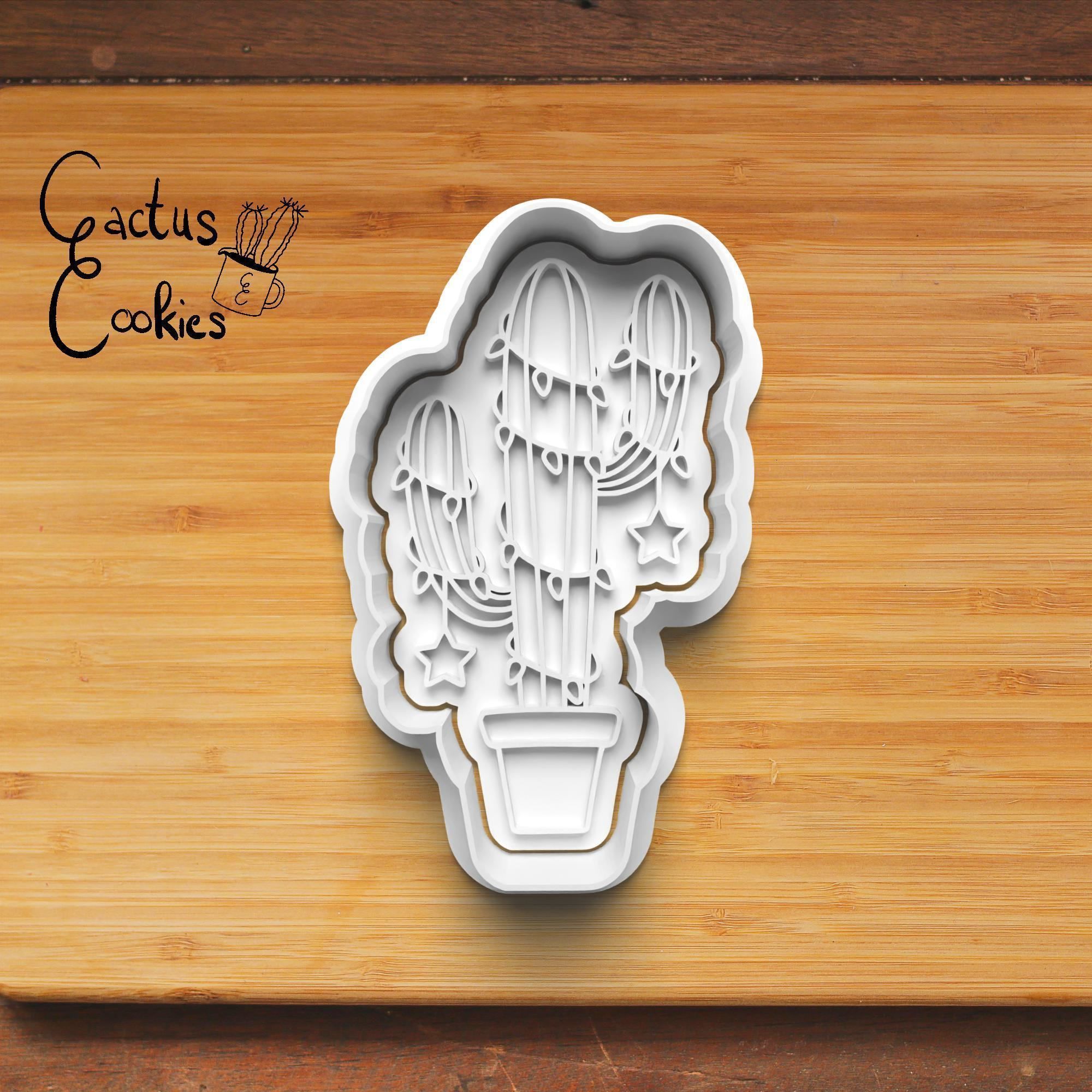 Christmas Cactus Cookie Cutter Stl File for 3d Printer 0494 3D print model_3