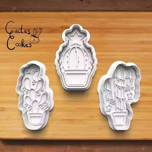 Christmas Cactus Cookie Cutter Stl File for 3d Printer 0494 3D print model Christmas Cactus Cookie Cutter Stl File for 3d Printer 0494 3D print model