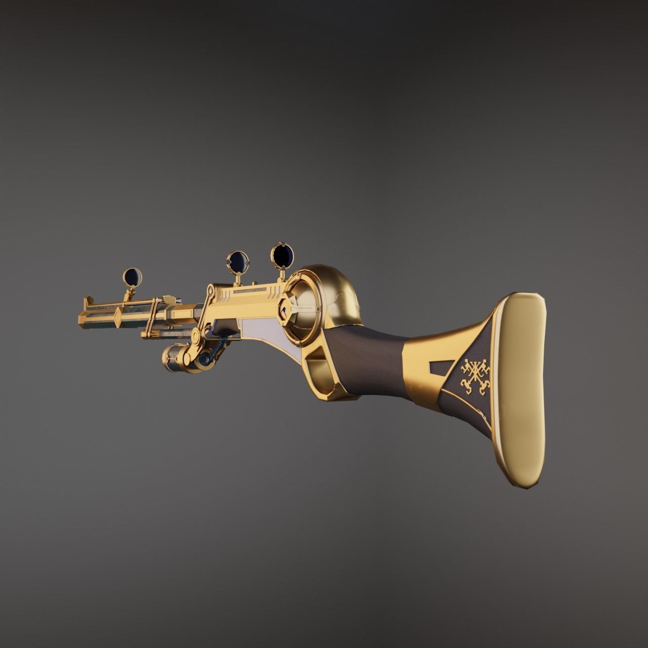 Caitlyn hextech rifle from Arcane Low-poly 3D model_3