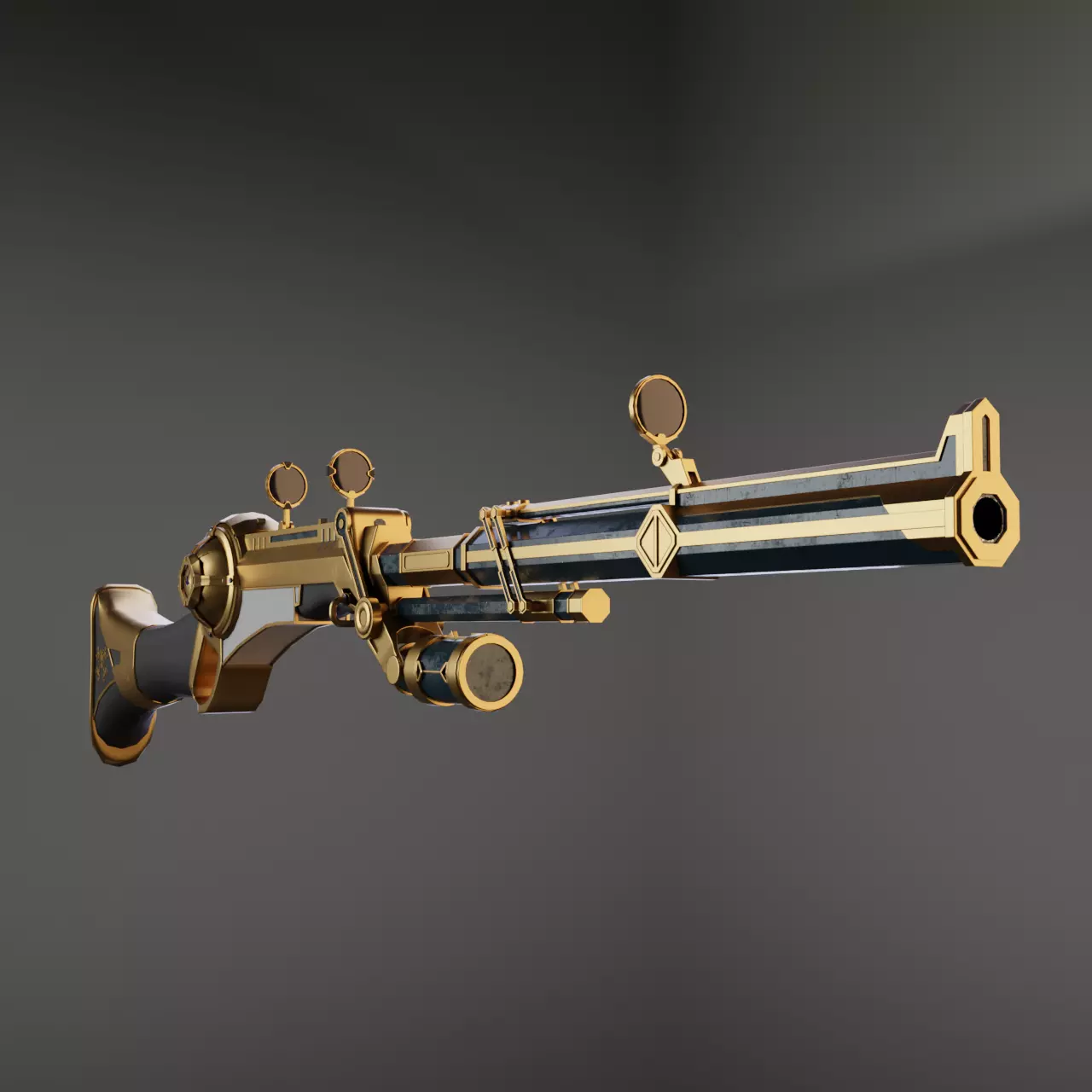 Caitlyn hextech rifle from Arcane Low-poly 3D model_0