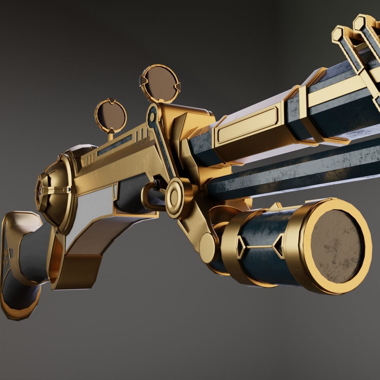 Caitlyn hextech rifle from Arcane Low-poly 3D model_2