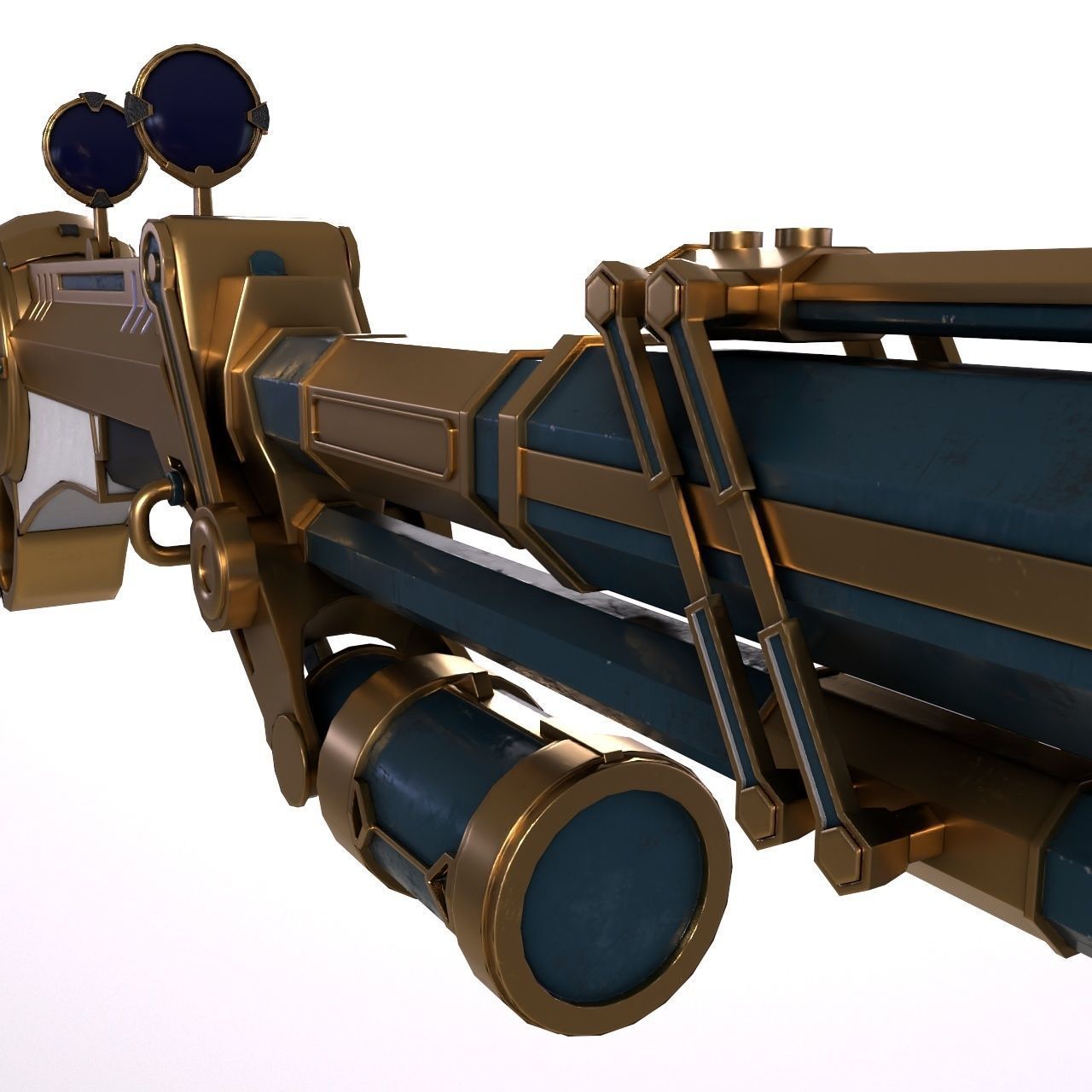 Caitlyn hextech rifle from Arcane Low-poly 3D model_9