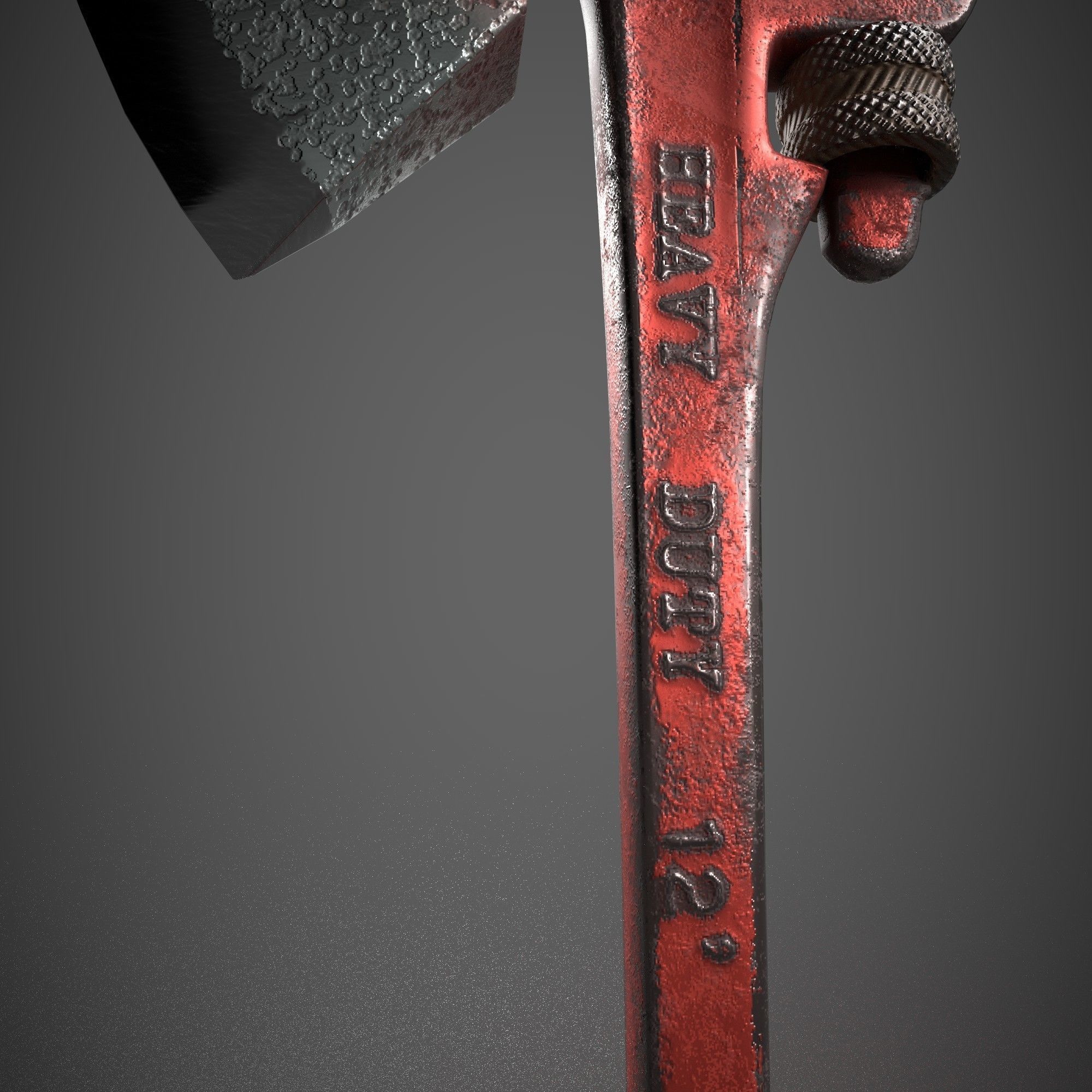 The axe of survival Axe wrench adjustable Low-poly 3D model_2