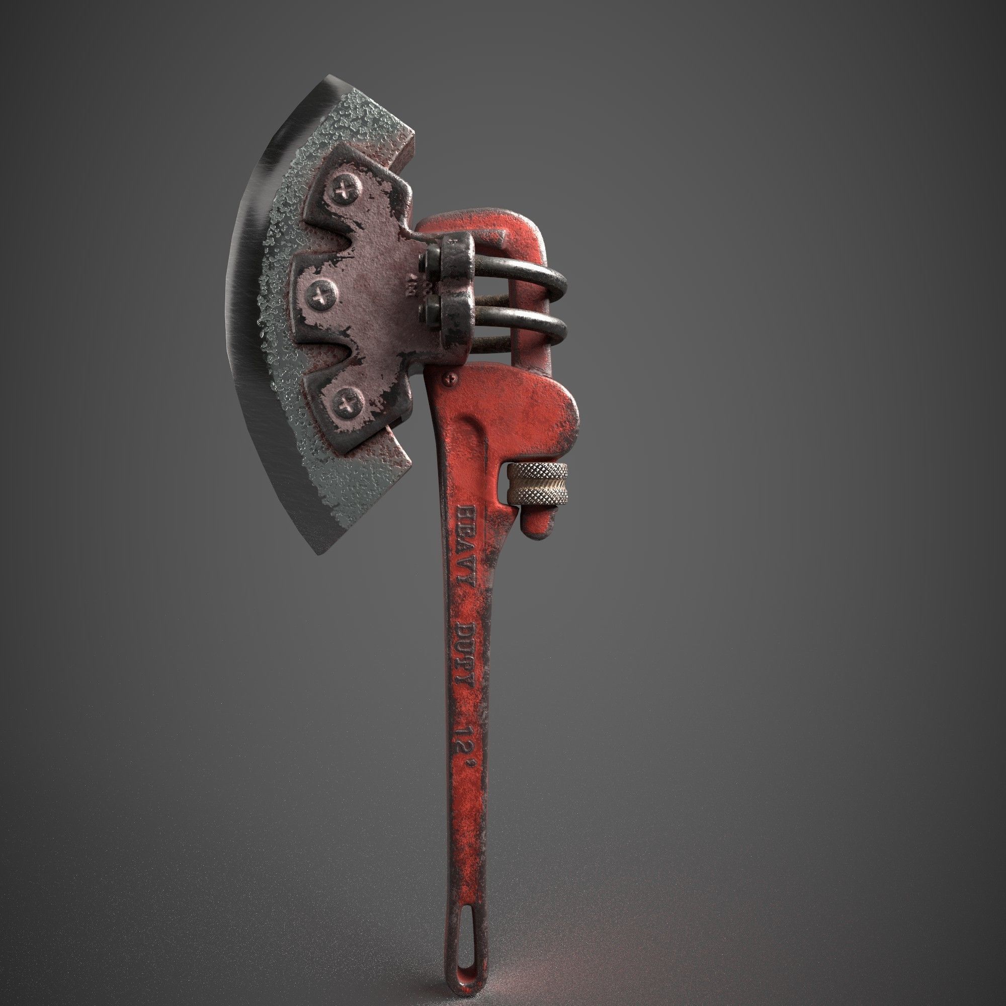 The axe of survival Axe wrench adjustable Low-poly 3D model_19