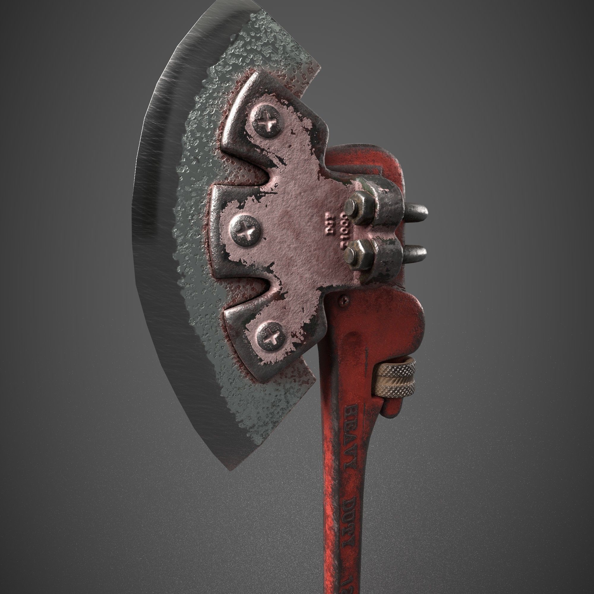 The axe of survival Axe wrench adjustable Low-poly 3D model_5