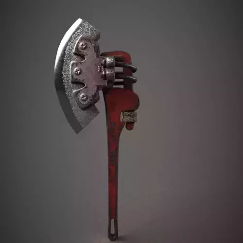 The axe of survival Axe wrench adjustable  Low-poly 3D model