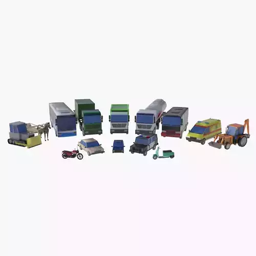 mega collection auto low poly Low-poly 3D model