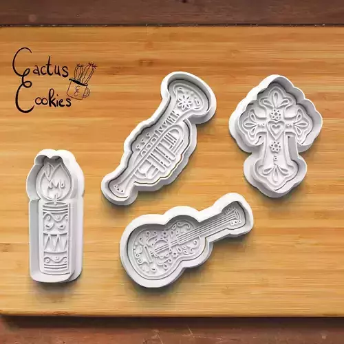 Dia De Muertos Cookie Cutter Stl File for 3d Printer 0336 3D print model