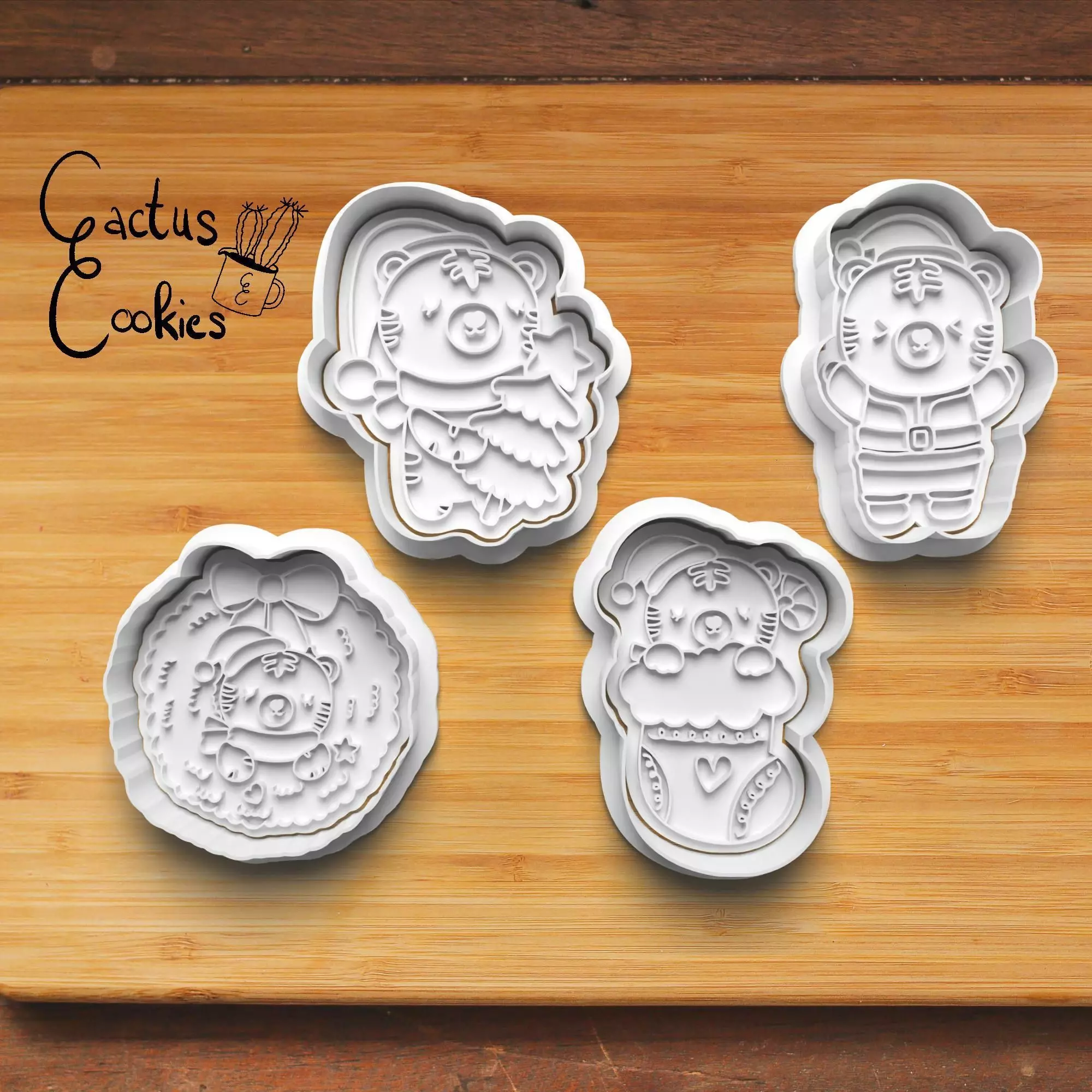 Christmas Tiger Cookie Cutter Stl File for 3d Printer 0172 3D print model_0