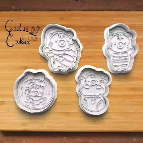 Christmas Tiger Cookie Cutter Stl File for 3d Printer 0172 3D print model Christmas Tiger Cookie Cutter Stl File for 3d Printer 0172 3D print model