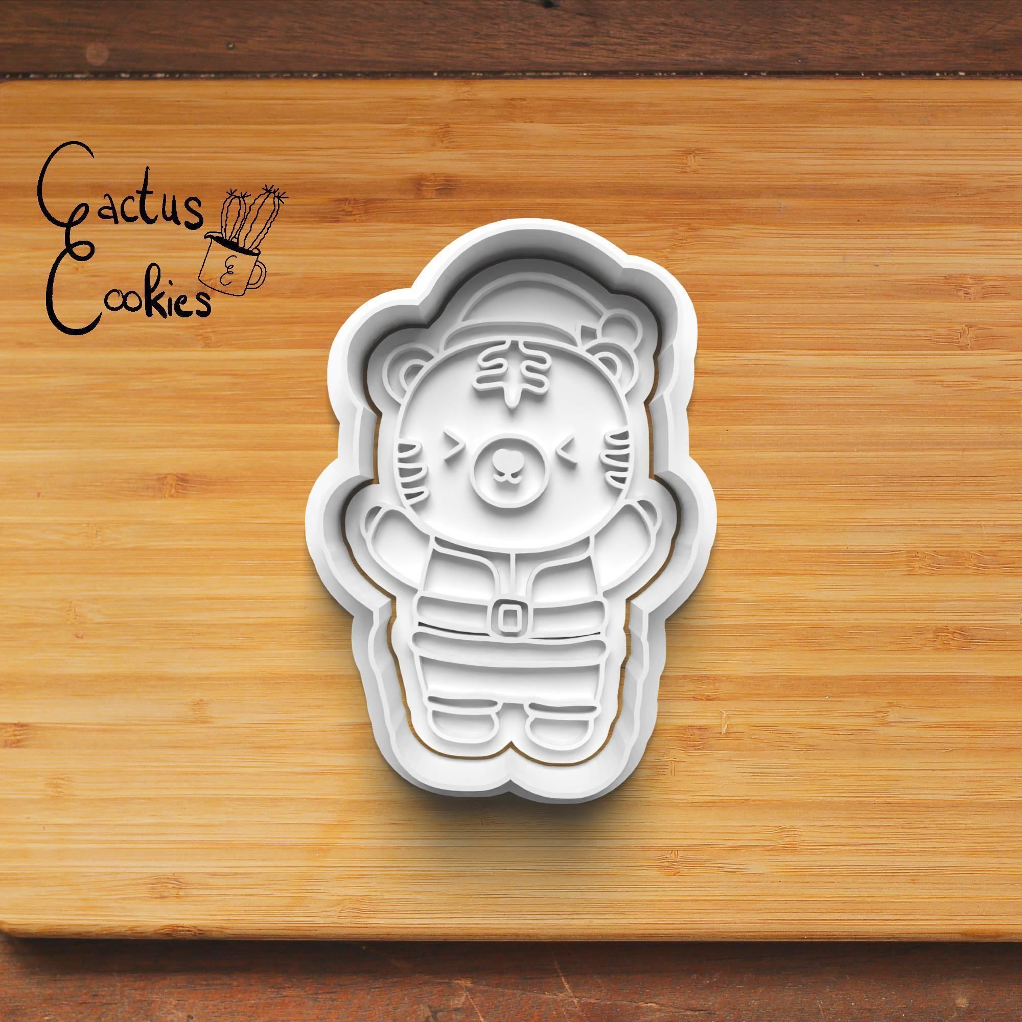 Christmas Tiger Cookie Cutter Stl File for 3d Printer 0172 3D print model_4