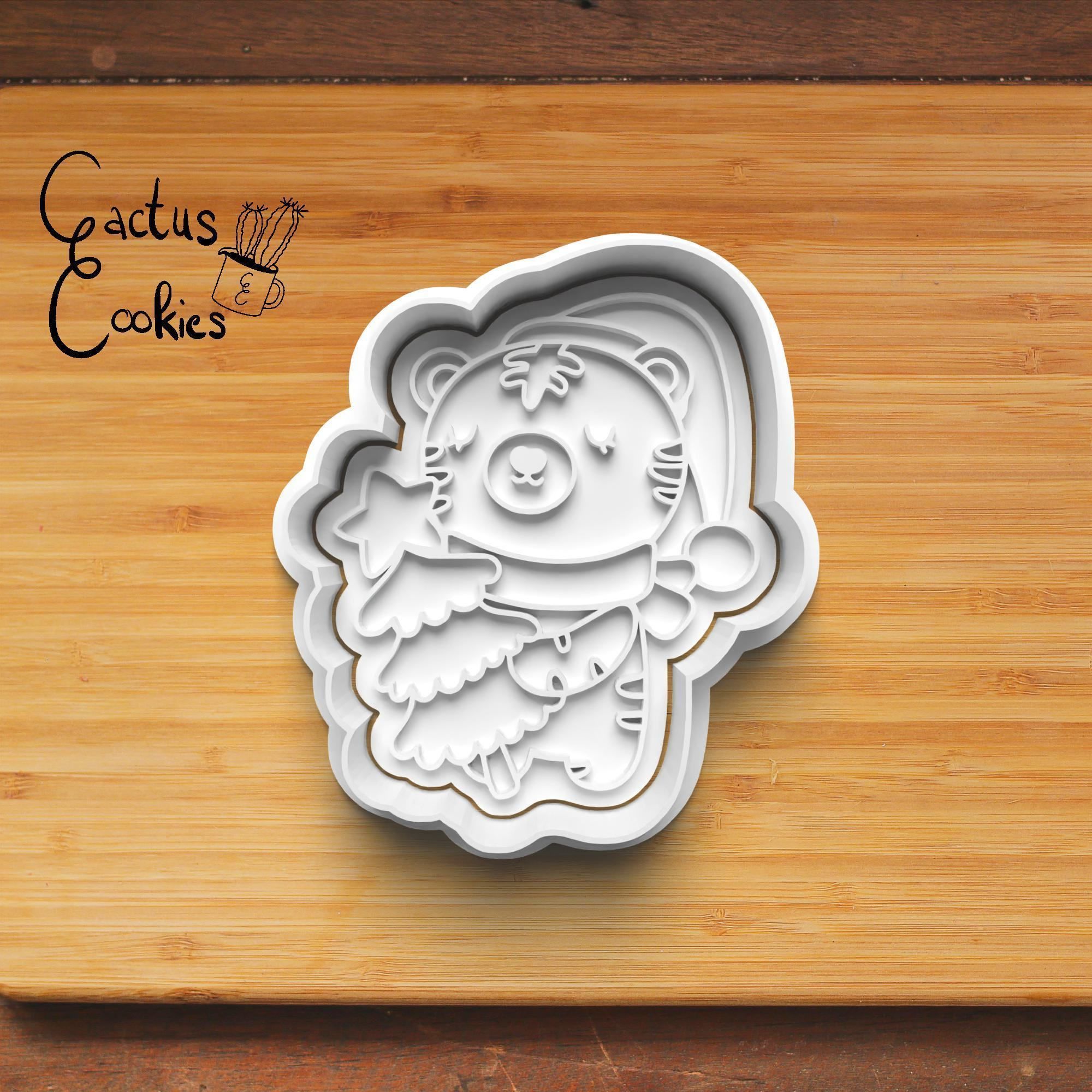 Christmas Tiger Cookie Cutter Stl File for 3d Printer 0172 3D print model_2