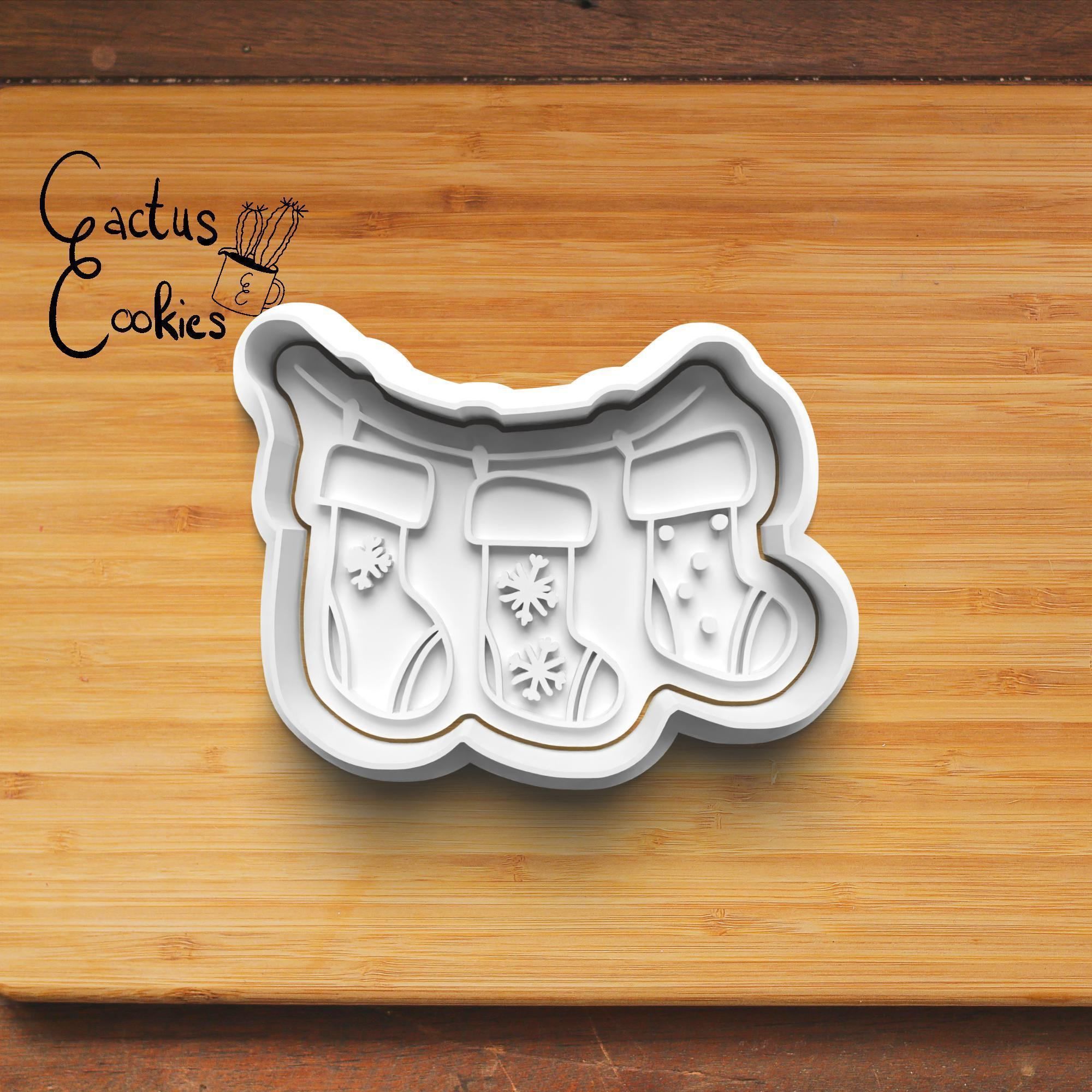 Christmas Socks Cookie Cutter Stl File for 3d Printer 0485 3D print model_3