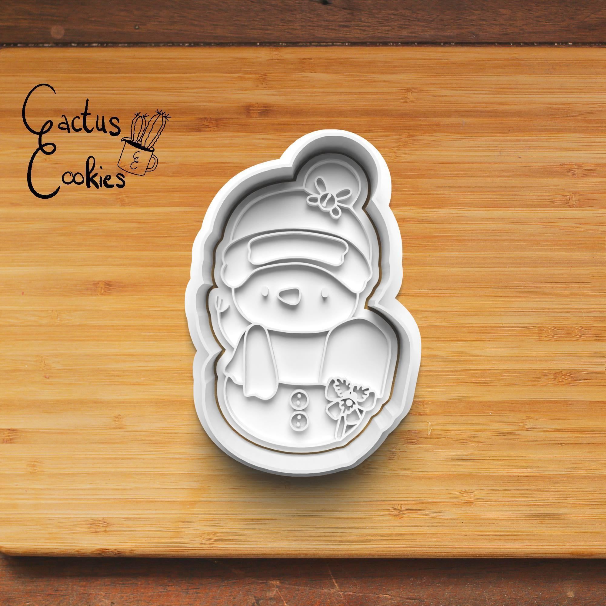 Christmas Snowman Cookie Cutter Stl File for 3d Printer 0016 3D print model_2