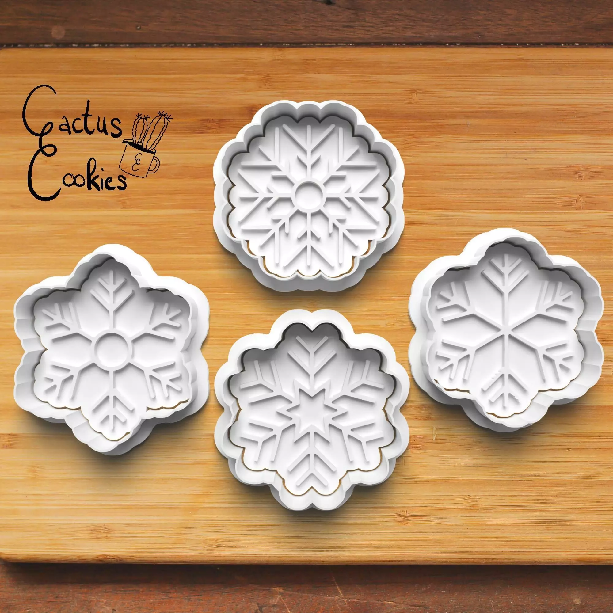 Christmas Snow Flakes Cookie Cutter Stl File for 3d Printer 0463 3D print model_0