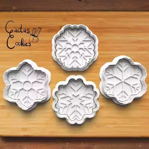 Christmas Snow Flakes Cookie Cutter Stl File for 3d Printer 0463 3D print model