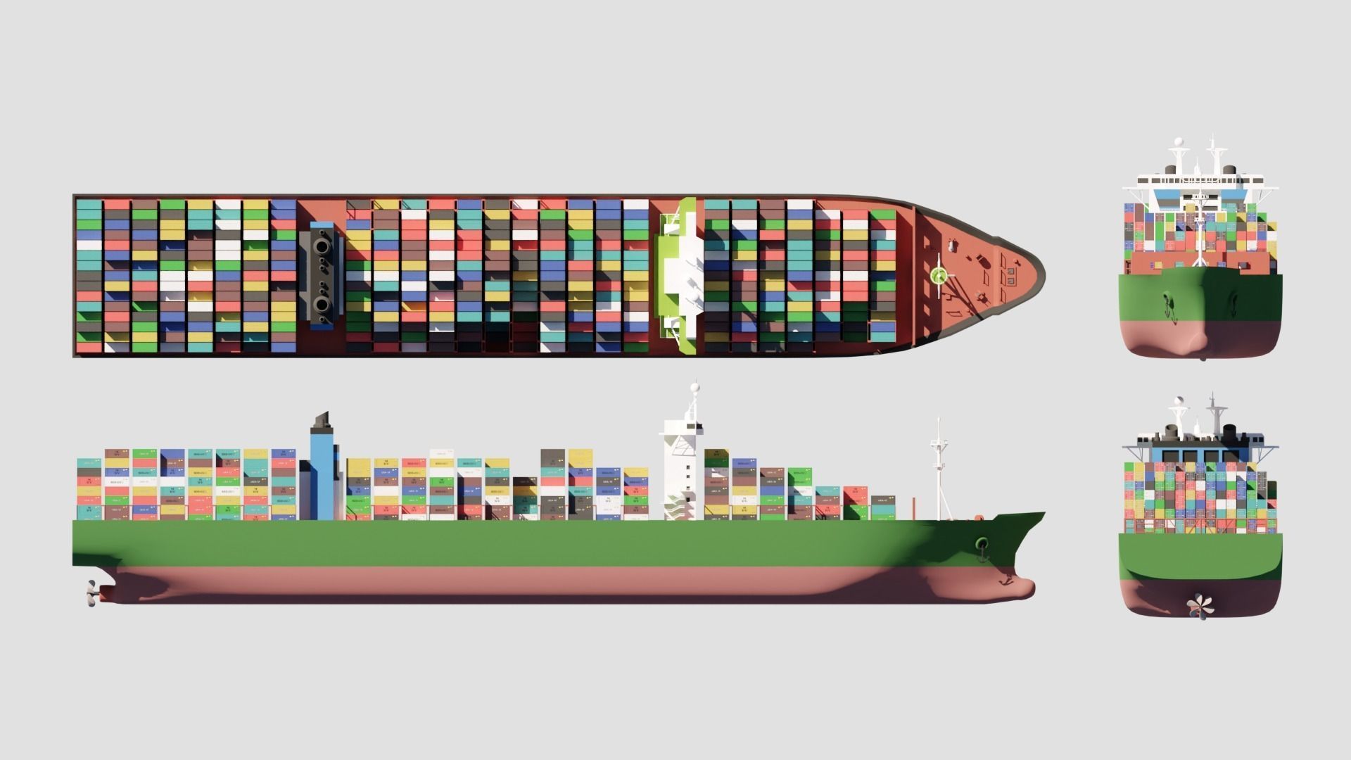 Containers Ship 3D model_4