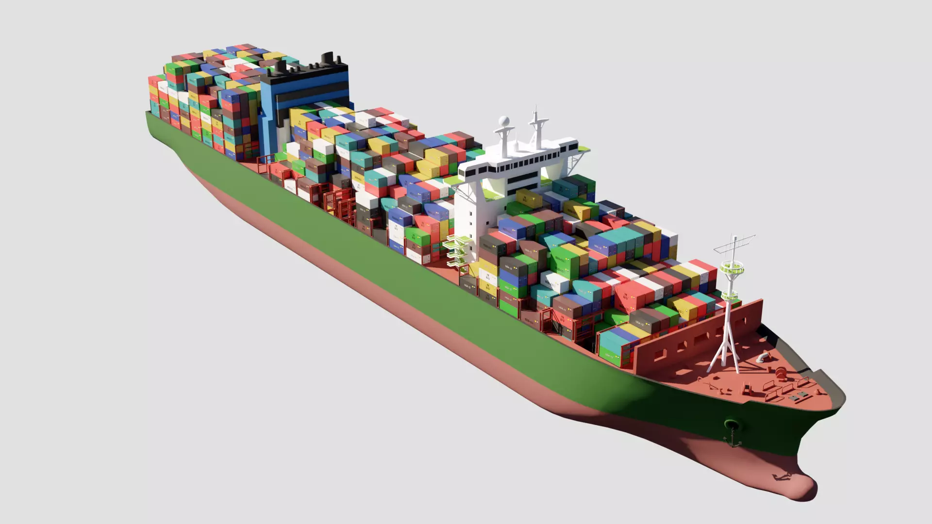 Containers Ship 3D model_0