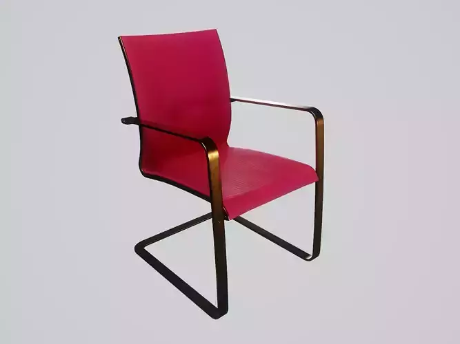 Modern Chair Raspberry Polyester - Copper Low-poly 3D model