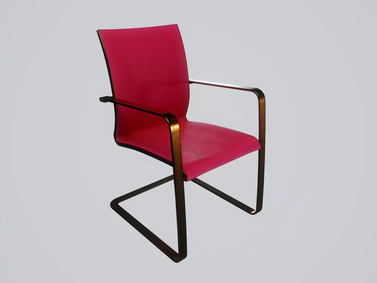 Modern Chair Raspberry Polyester - Copper Low-poly 3D model