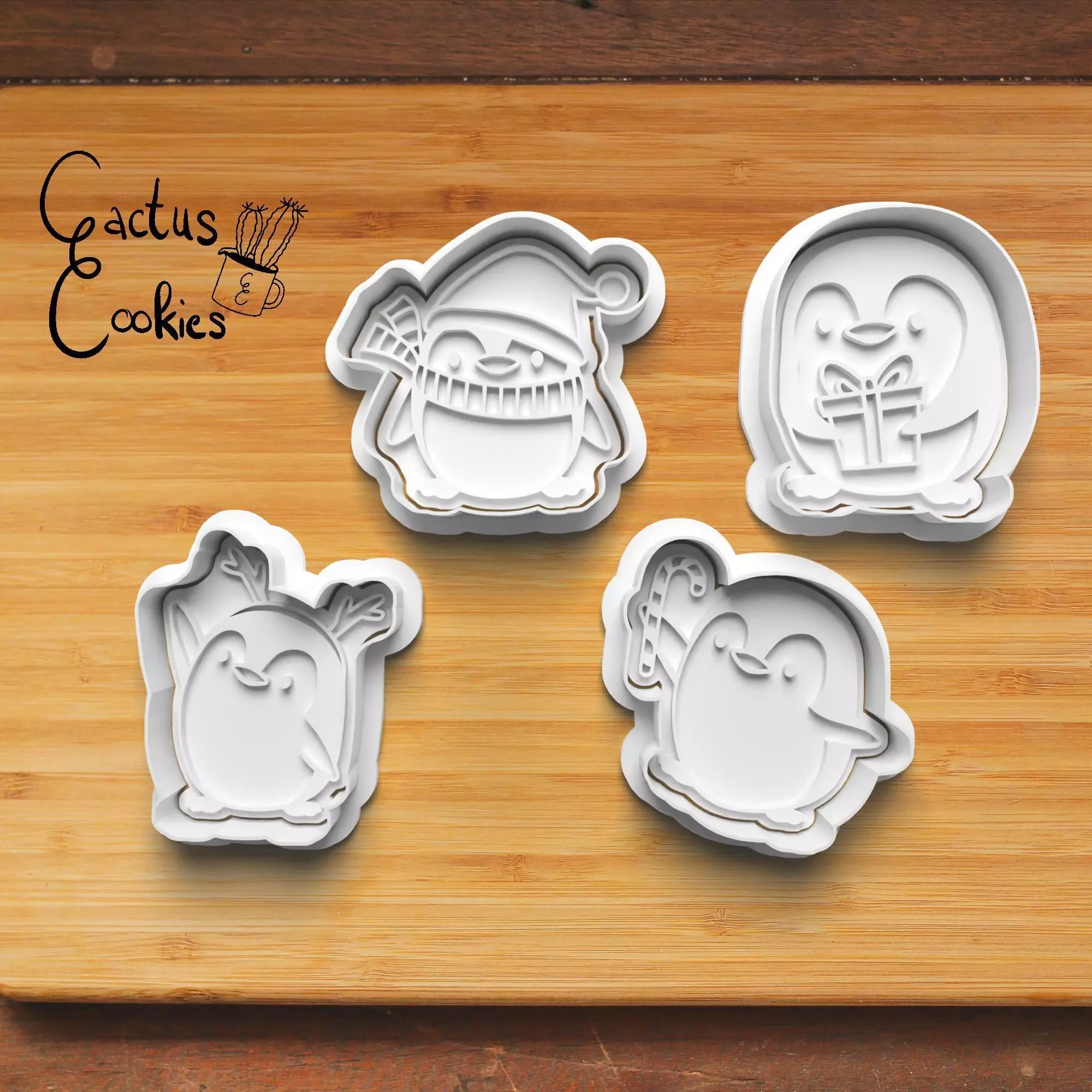 Christmas Penguins Cookie Cutter Stl File for 3d Printer 0174 3D print model_0