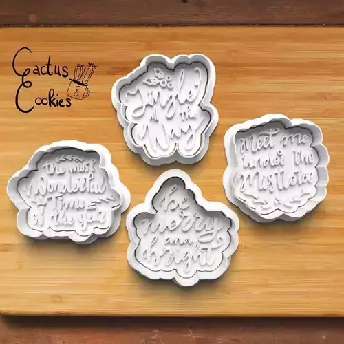 Christmas Lettering Cookie Cutter Stl File for 3d Printer 0495 3D print model Christmas Lettering Cookie Cutter Stl File for 3d Printer 0495 3D print model