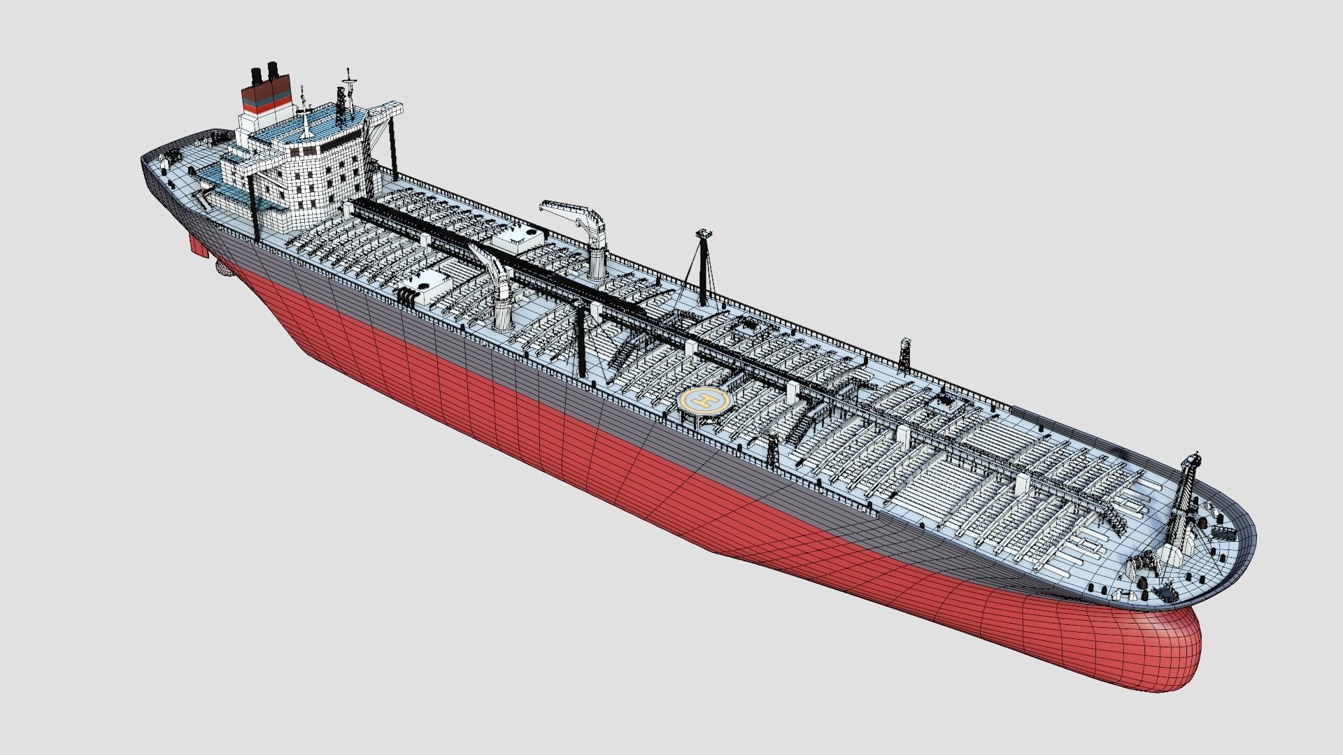 Oil tanker Ship 3D model_4