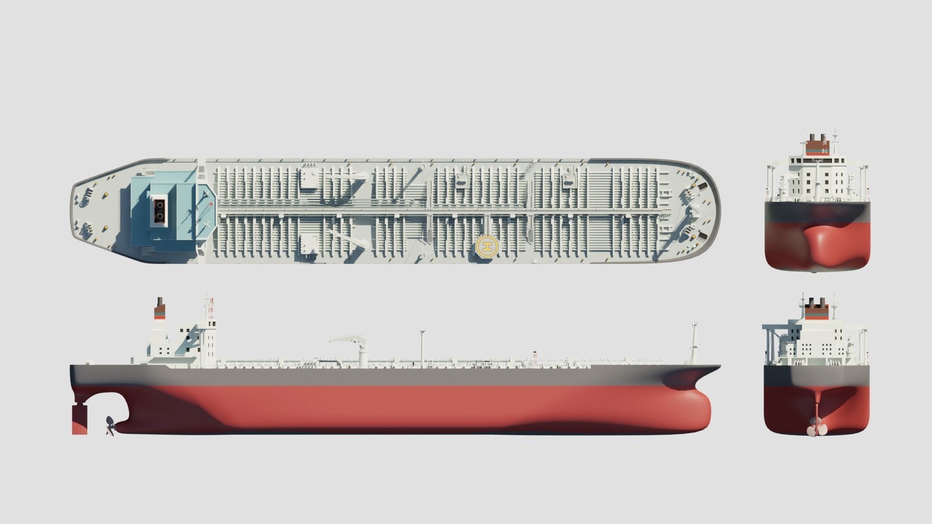 Oil tanker Ship 3D model_3