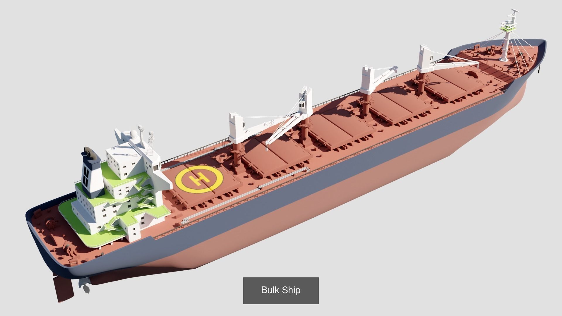 Four types of cargo ships 3D Model Collection_3