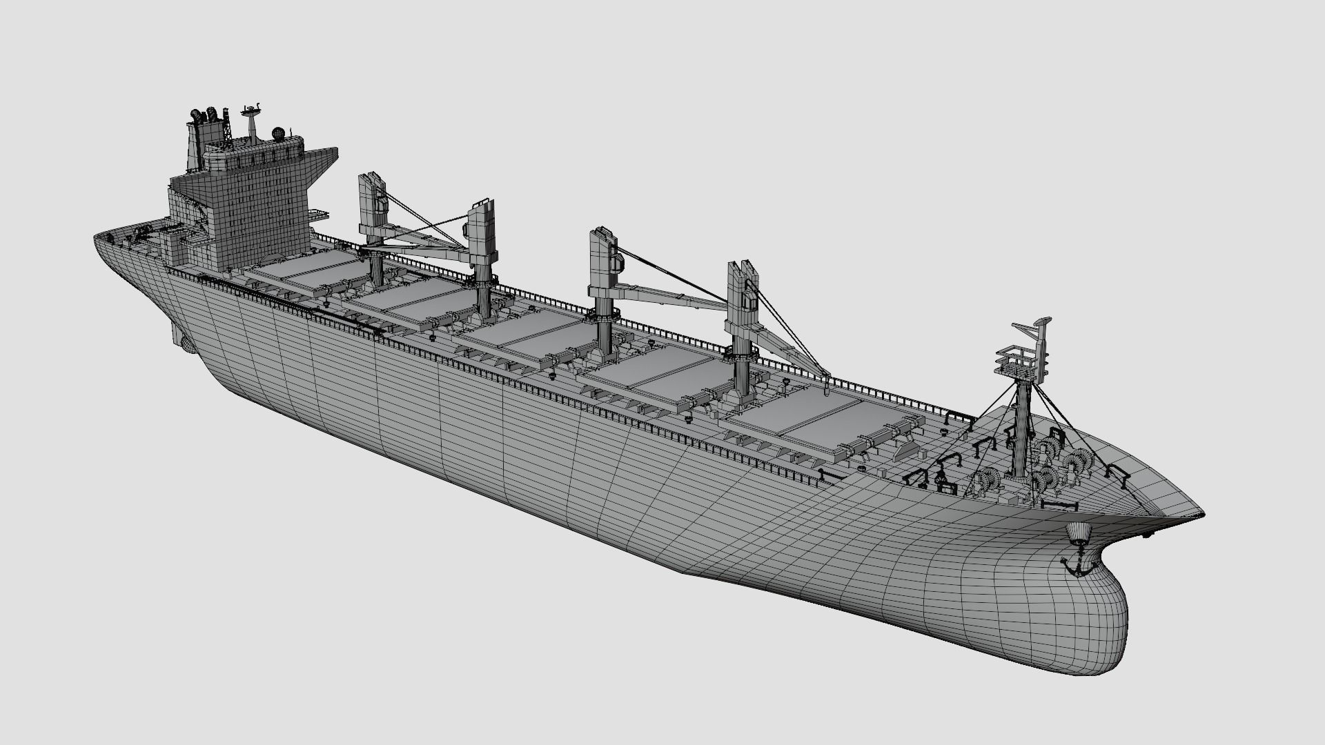 Four types of cargo ships 3D Model Collection_7