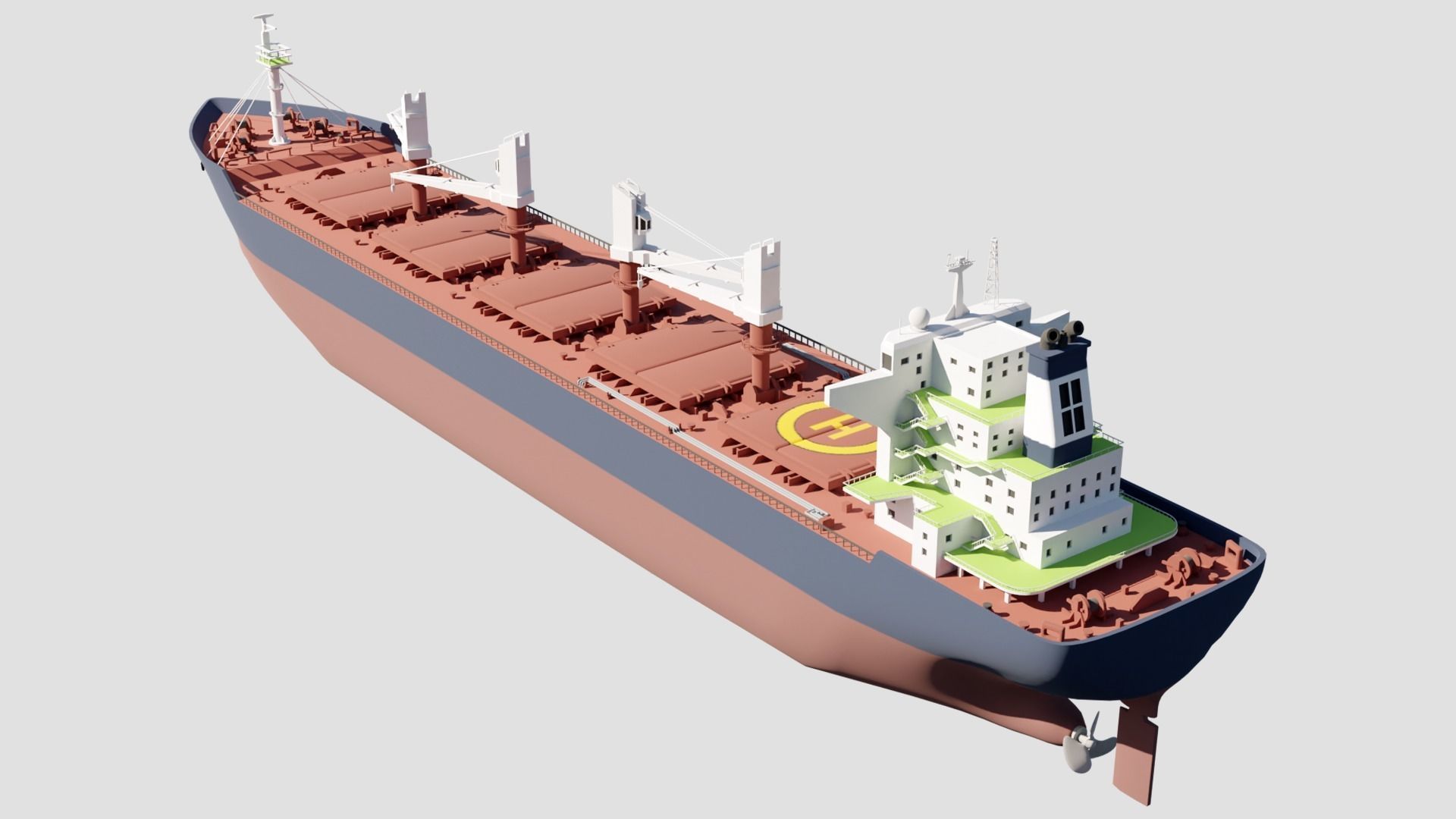 Four types of cargo ships 3D Model Collection_6