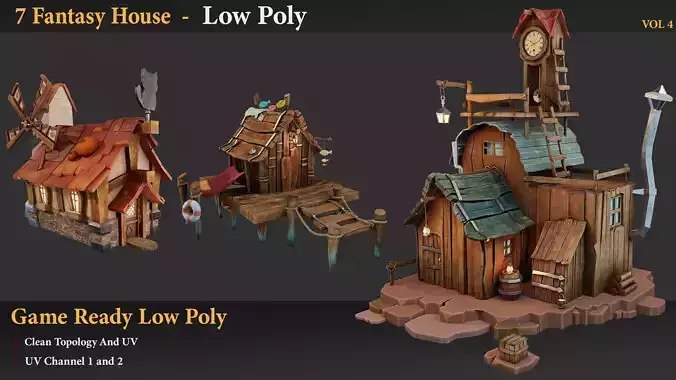 Fantasy house low Poly