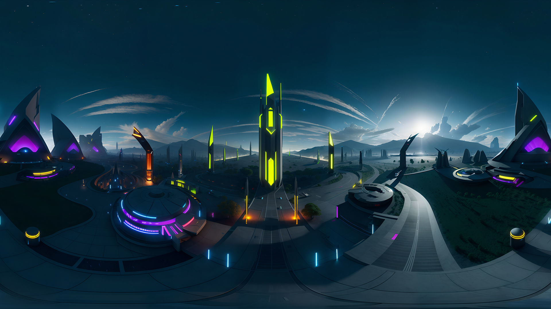 HDRI Futuristic Environments Panoramas Low-poly 3D model_9