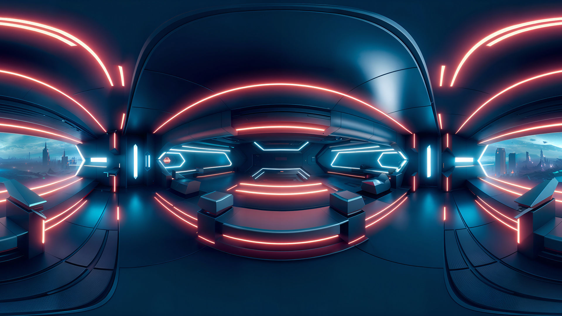 HDRI Futuristic Environments Panoramas Low-poly 3D model_1