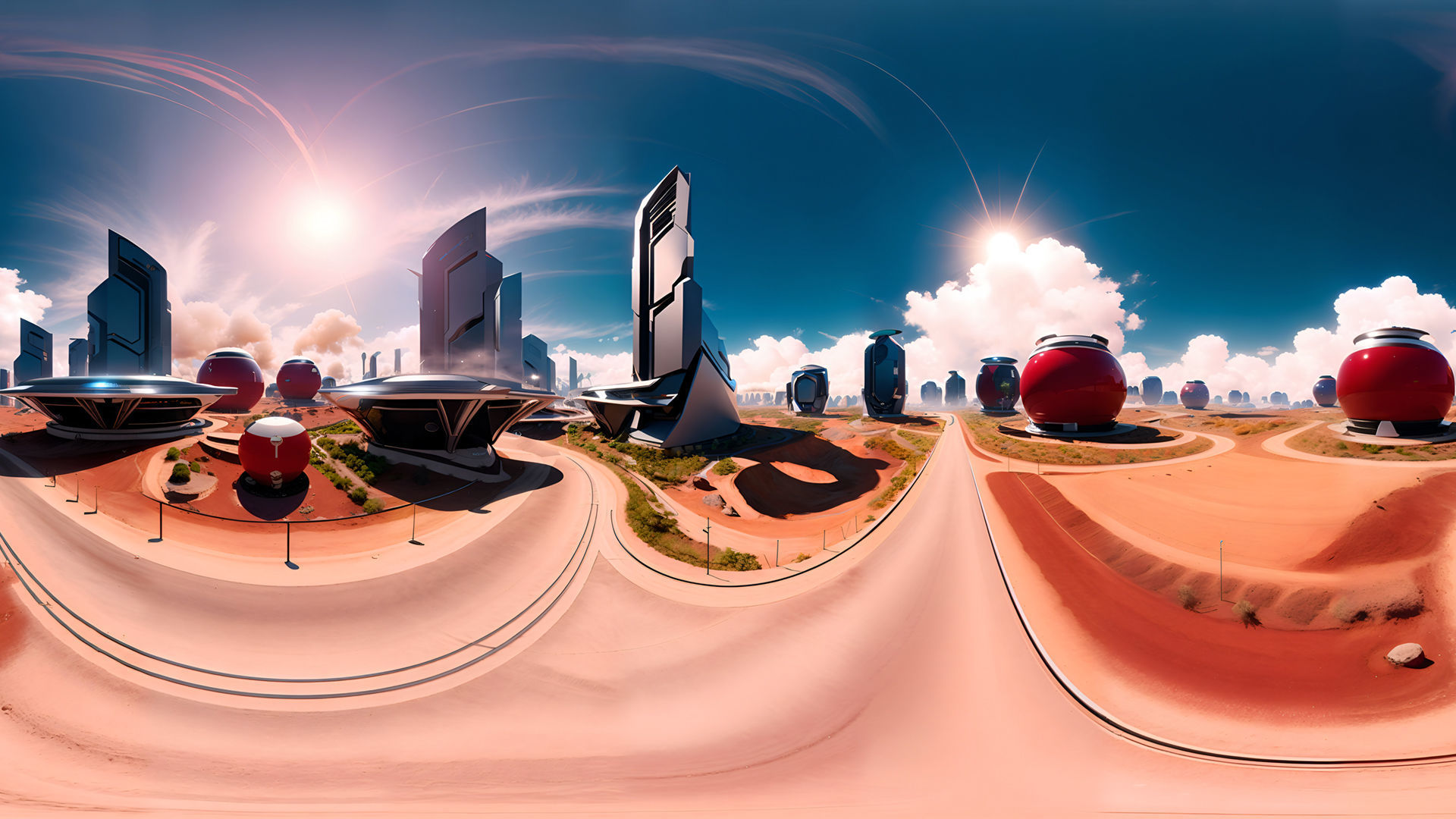 HDRI Futuristic Environments Panoramas Low-poly 3D model_2